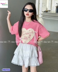 Set Elaine hồng Love đính nơ