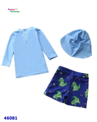 Bộ bơi xanh cá sấu + nón