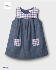 Đầm the Childy xanh cổ viền caro
