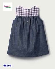Đầm the Childy xanh cổ viền caro