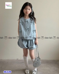 Set Elaine bí xanh đính nơ