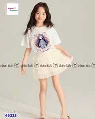 Set váy Elaine áo trắng cô gái