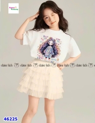Set váy Elaine áo trắng cô gái