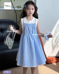 Set đầm yếm J&J caro xanh