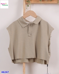 Áo polo croptop xám