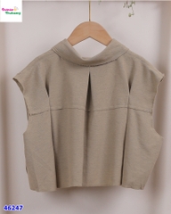Áo polo croptop xám