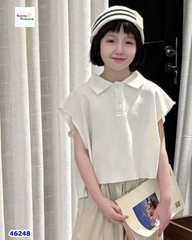 Áo polo croptop kem