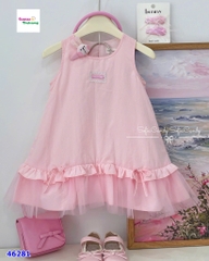 Đầm Sofia hồng phối ren