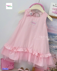 Đầm Sofia hồng phối ren