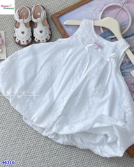 Đầm bí Sofia trắng ren TRUE đính nơ