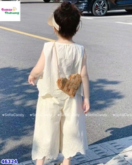 Set bộ dài Sofia trắng thêu hoa