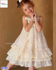 Đầm yếm Luca tơ hoa nổi