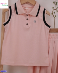 Set váy Polo hồng chữ Hi