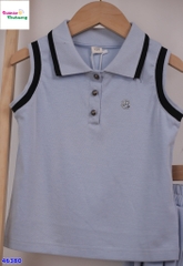 Set váy Polo xanh dương chữ Hi