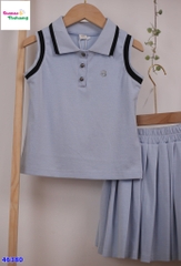 Set váy Polo xanh dương chữ Hi