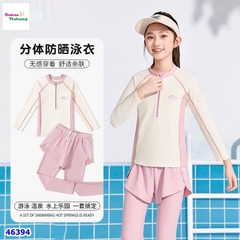 Set đồ bơi dài kem tay tím nhạt Sure