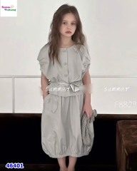 Set váy ZH Kids xám, váy dài