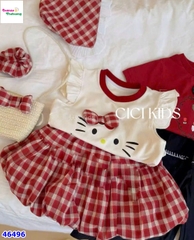 Set váy Cici kem Hello Kitty nơ