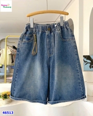 Quần short jean xanh túi