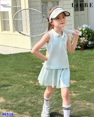 Set Polo Liebe xanh ngọc nơ