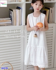 Đầm Sofia trắng thêu hoa