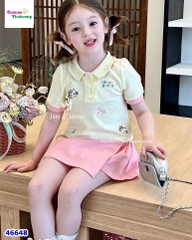 Set J&J vàng Hello Kitty, chân váy hồng