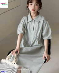 Đầm sơ mi xanh mint