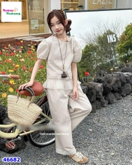Set bộ kem viền ren, quần dài