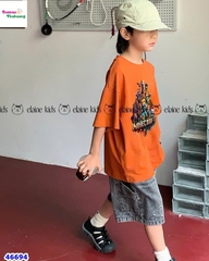 Bộ Elaine cam Minecraft, quần jean xám