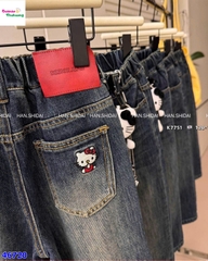 Quần Jean dài xanh Hello Kitty
