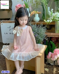 Đầm tiệc Sofia hồng kim tuyến đính nơ