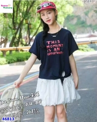 Set áo đen Moment, cv trắng