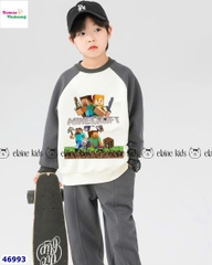 Set Elaine dài trắng xám Minecraft