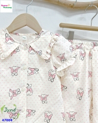 Bộ dài June chấm bi hồng thỏ