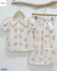 Bộ dài June chấm bi hồng thỏ