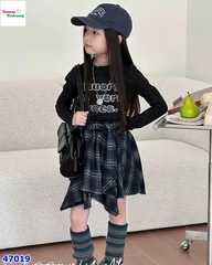 Chân váy caro xanh