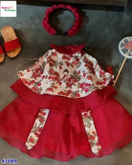 Set váy yếm đỏ Hằng Nga