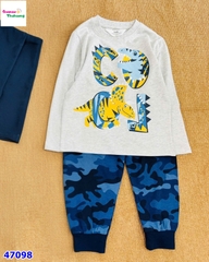Bộ dài HuniKids xám khủng long