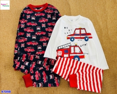 Bộ dài HuniKids đen xe cứu hoả