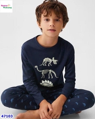 Bộ dài HuniKids xanh đen khủng long