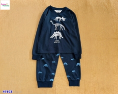 Bộ dài HuniKids xanh đen khủng long