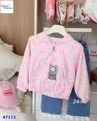 Áo khoác gió Bear hồng thỏ Stellalou