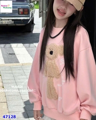 Áo sweater hồng gấu