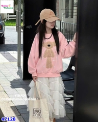 Áo sweater hồng gấu