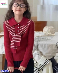 Áo len đỏ kèm khăn