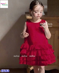 Đầm MLS đỏ xòe đính nơ
