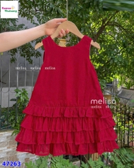 Đầm MLS đỏ xòe đính nơ