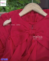 Đầm MLS đỏ xòe đính nơ