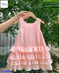 Đầm MLS hồng xòe đính nơ