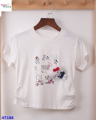 Áo Chaoboy trắng Hello Kitty bông